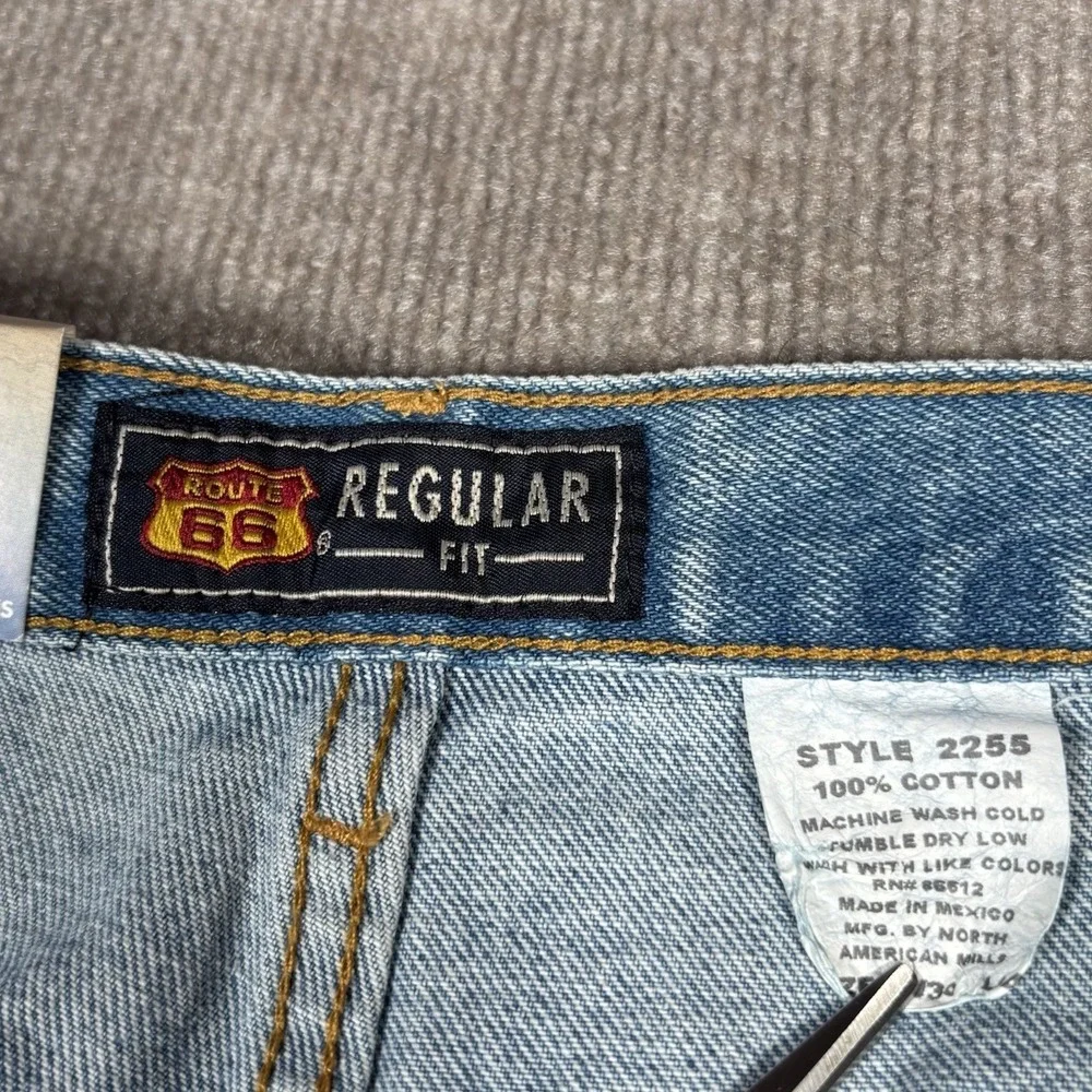 Vintage Route 66 Jeans Mens 34x34 (Tag 36x34) Regular Straight‎ Blue Denim NWT